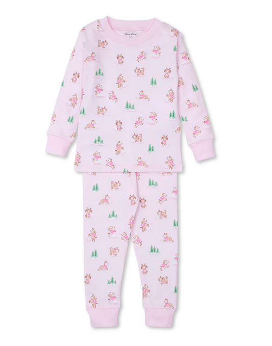 Puppy Snowball Pranks Pink Toddler Pajama Set