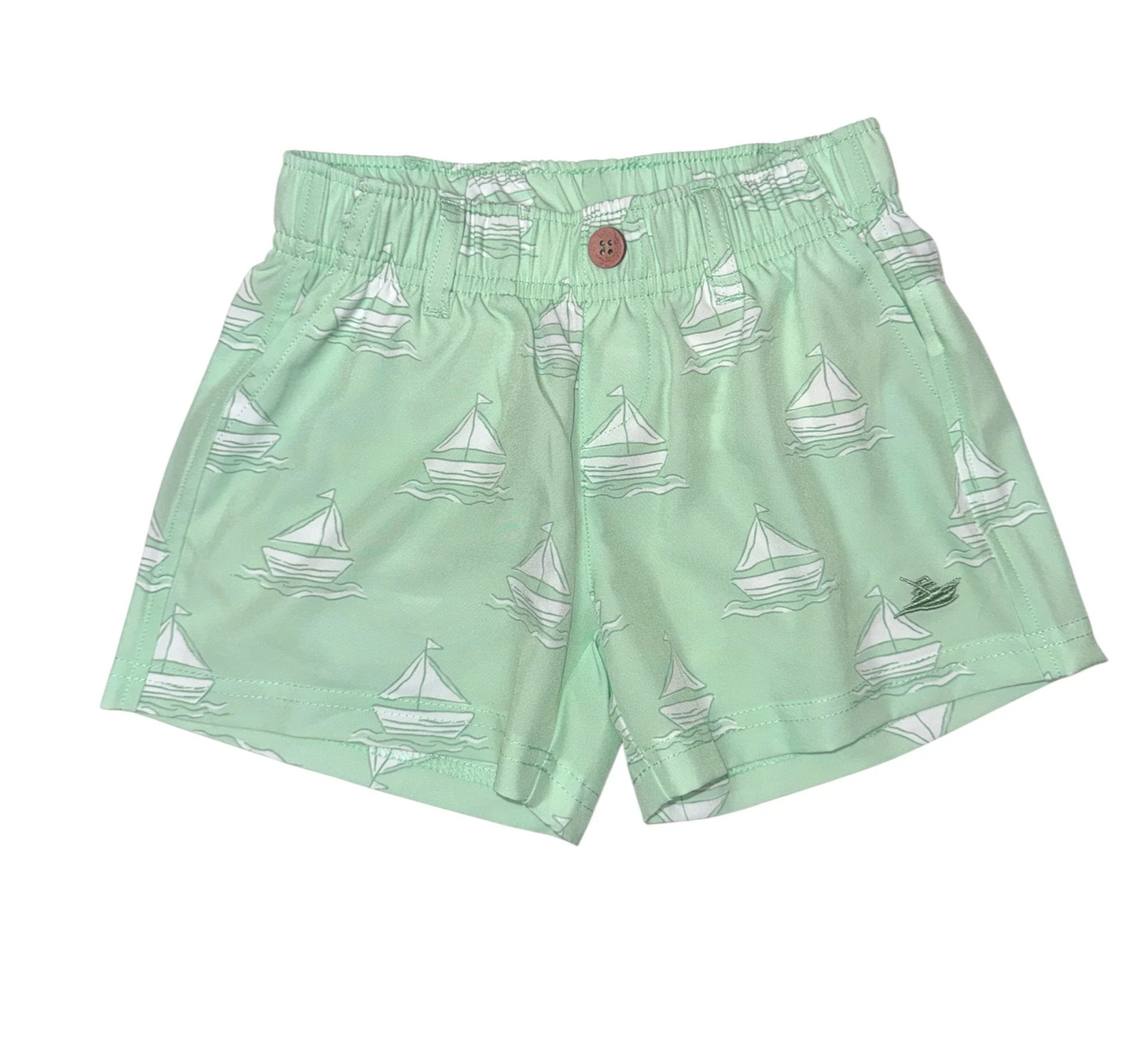 Performance Play Shorts- Blue Sailboats
