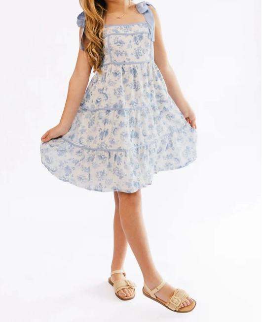 Shoulder Tie Floral Printed Maxi Dress
