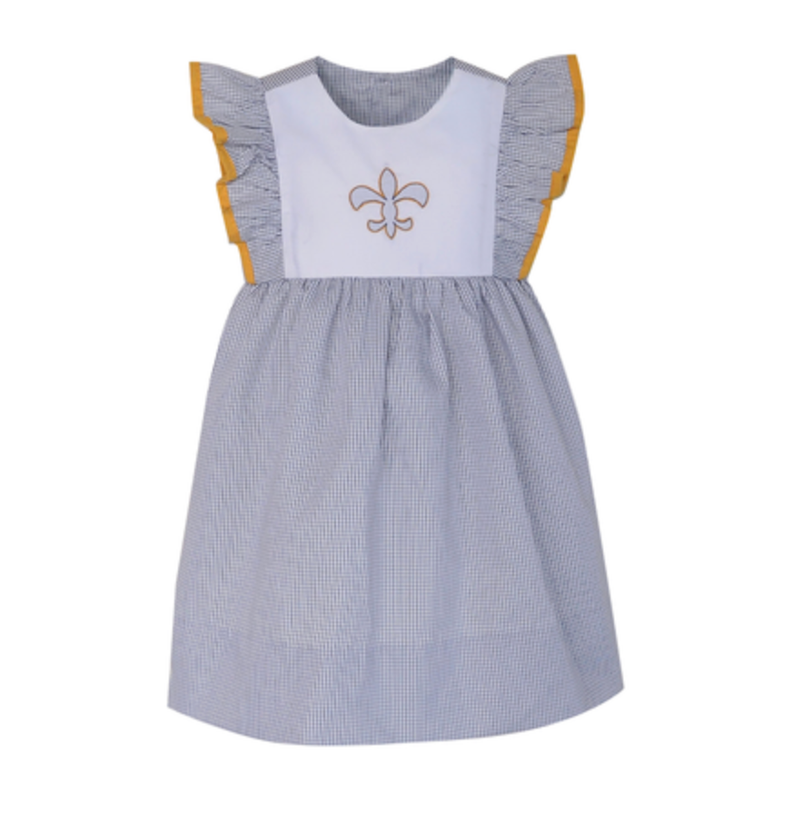 Fleur De Lis Dress Flutter Sleeve
