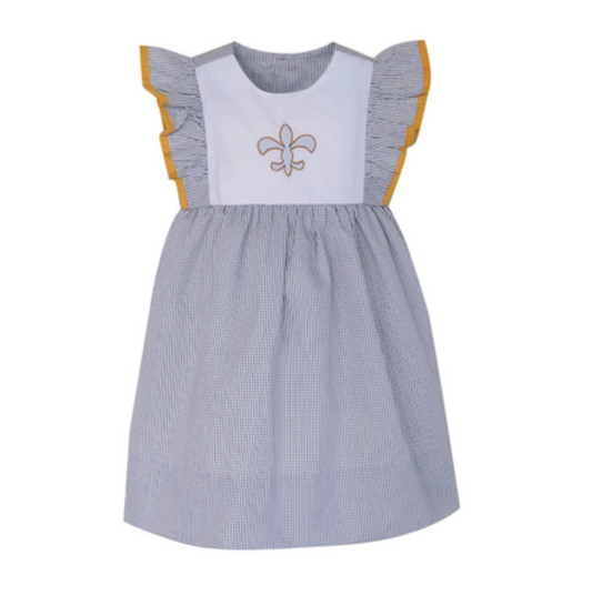 Fleur De Lis Dress Flutter Sleeve