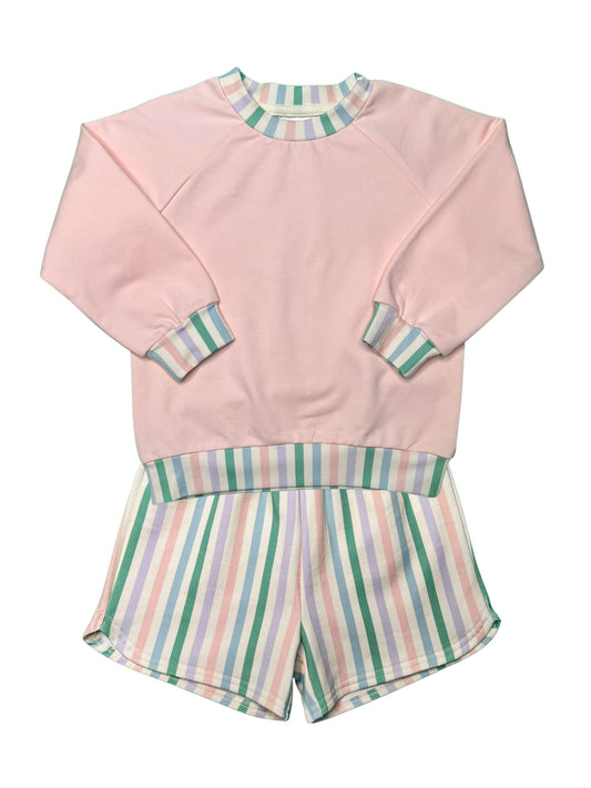 Multipstripe Sweatshirt Set