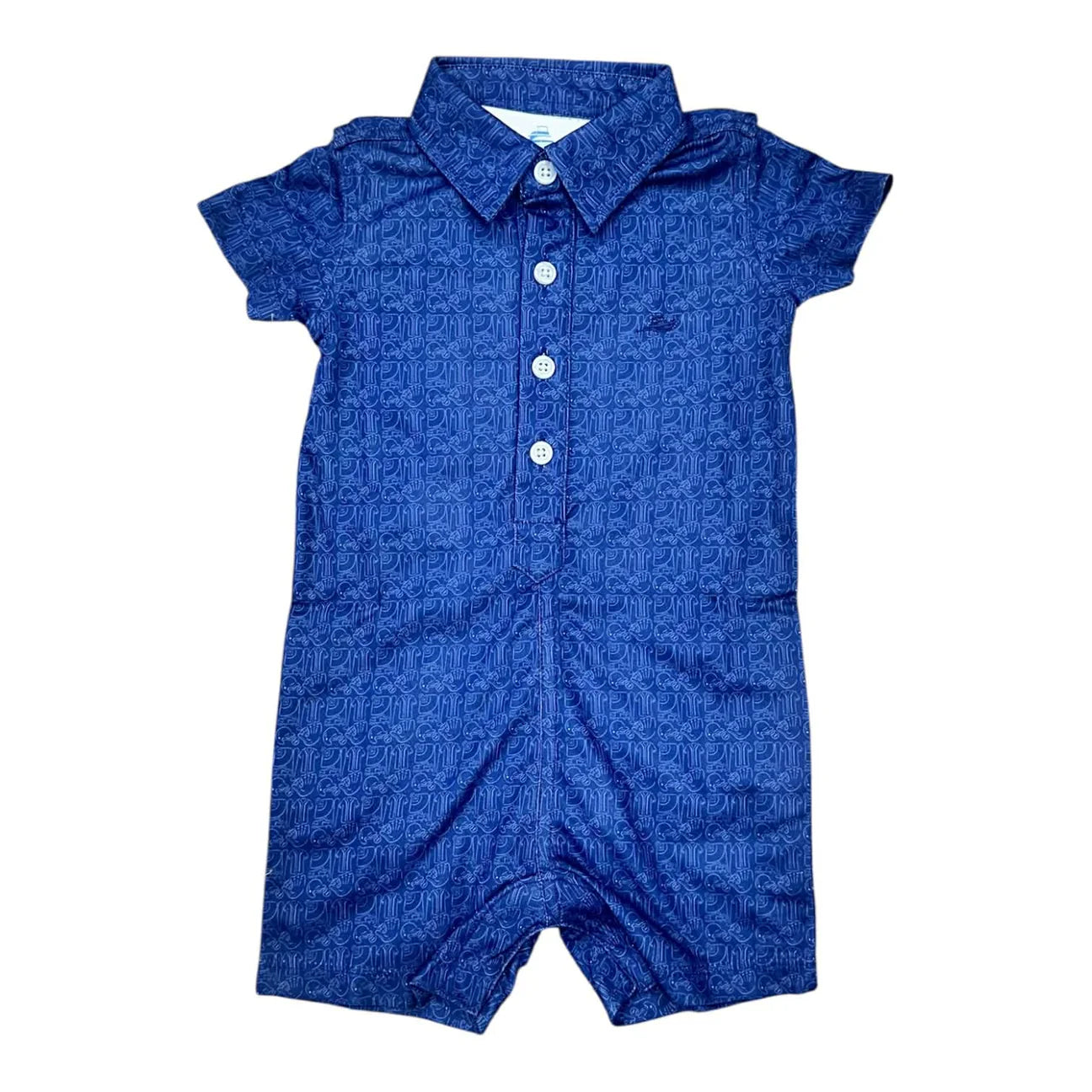 Polo Romper- Baseball
