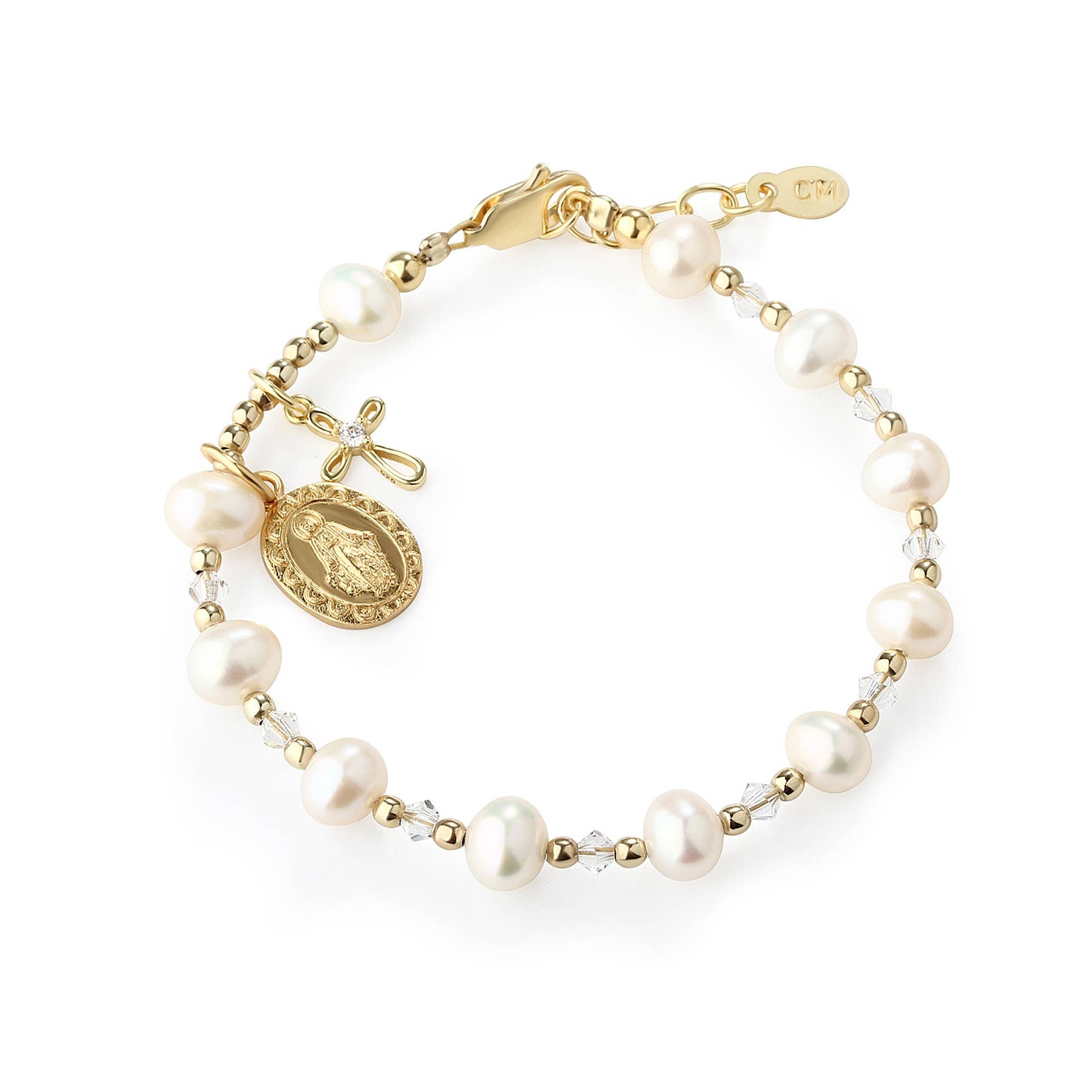 14K Gold-Plated First Communion Bracelet with Miraculous
