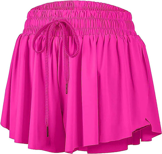 Butterfly Flowy Short-Magenta