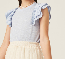 Marled Texture Ruffle Rib Knit Tank