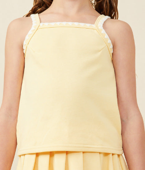 French Terry Tank Top and Elastic Pleated Skirt