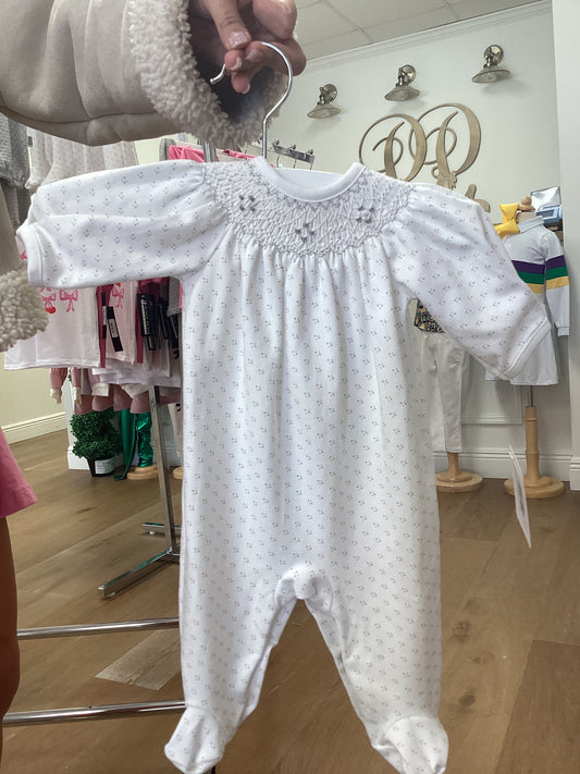 Grey Tiny Dots Pima Hand Smk Footie