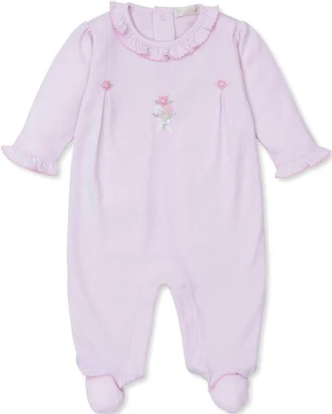 Pink Footie w/ Hand Emb