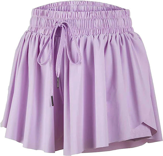 Butterfly Flowy Short-Lavender