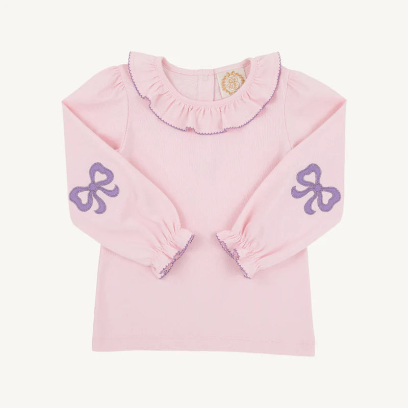 Palm Beach Pink Long Sleeve Ramona Ruffle Shirt