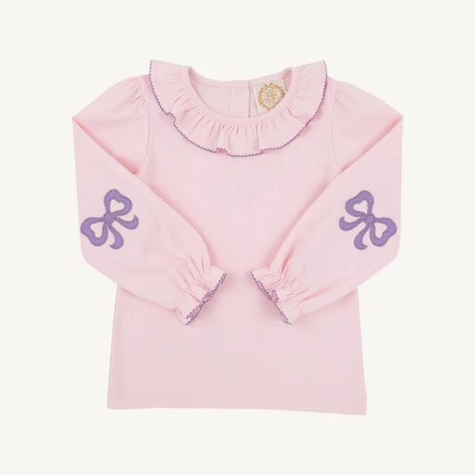Palm Beach Pink Long Sleeve Ramona Ruffle Shirt