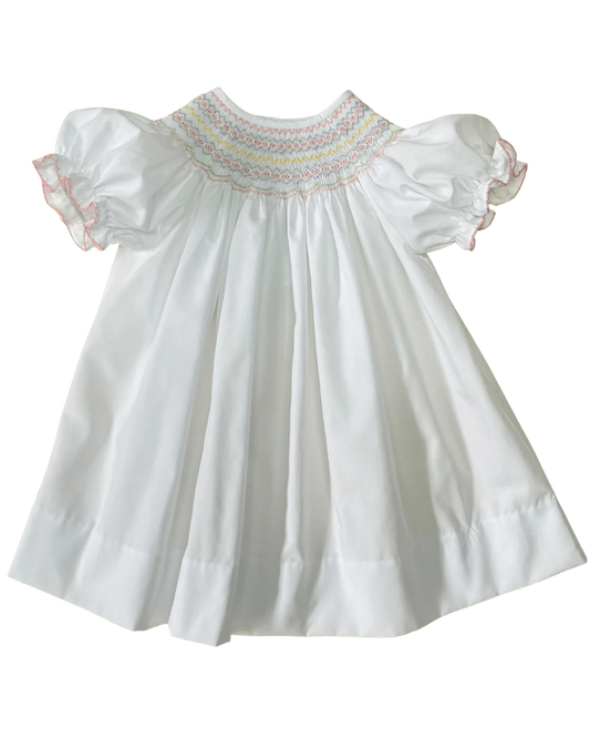 Classic White Smock Bishop Dress