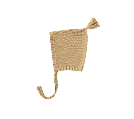Quincy Mae Organic Cotton Knitted Bonnet Honey