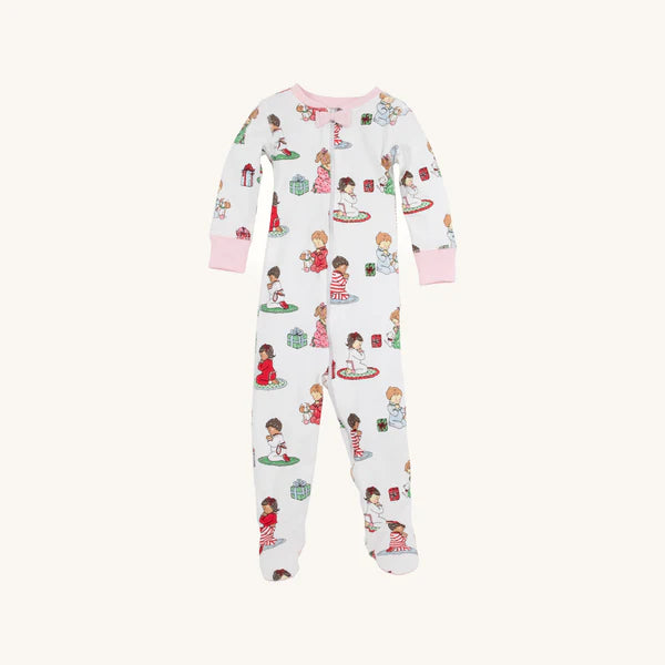 Beaufort Bonnet Noelle's Night Night Footed Holiday Patience and Prayers/Palm Beach Pink