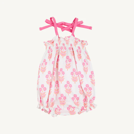 Bridgetown Harbour Hand Block/Winter Park Pink Rosie Romper