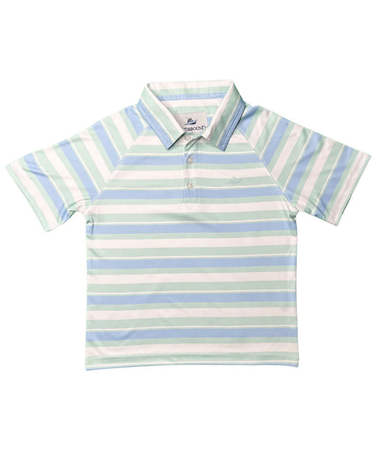 Boys Polo - Blue Bell/Dusty Aqua