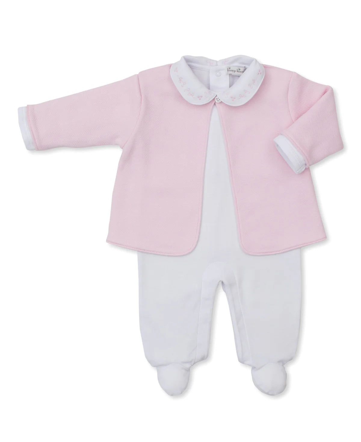 Kissy Kissy Footie W/Jacket Set White/Pink