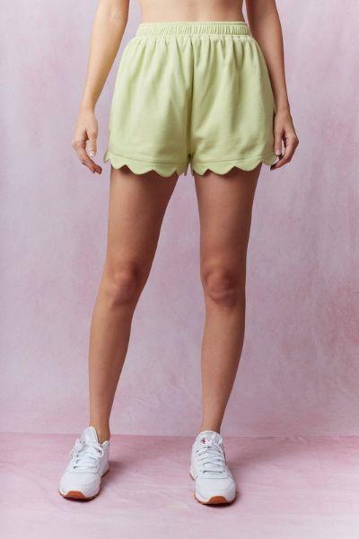 Lime Green French Terry Scalloped Set