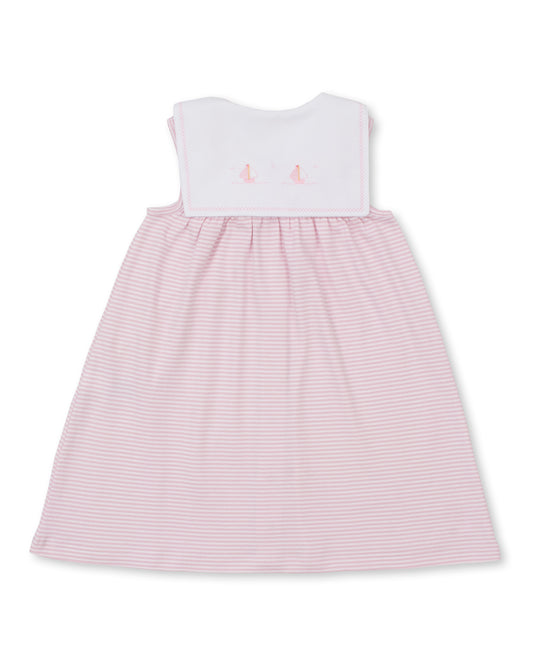 Sailboat Embroidered Girls Dress
