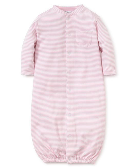 Kissy Stripes Print Converter Gown - Pink/ White