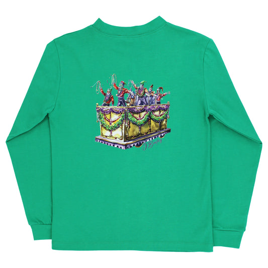 L/S LOGO TEE-MARDI GRAS/KELLY