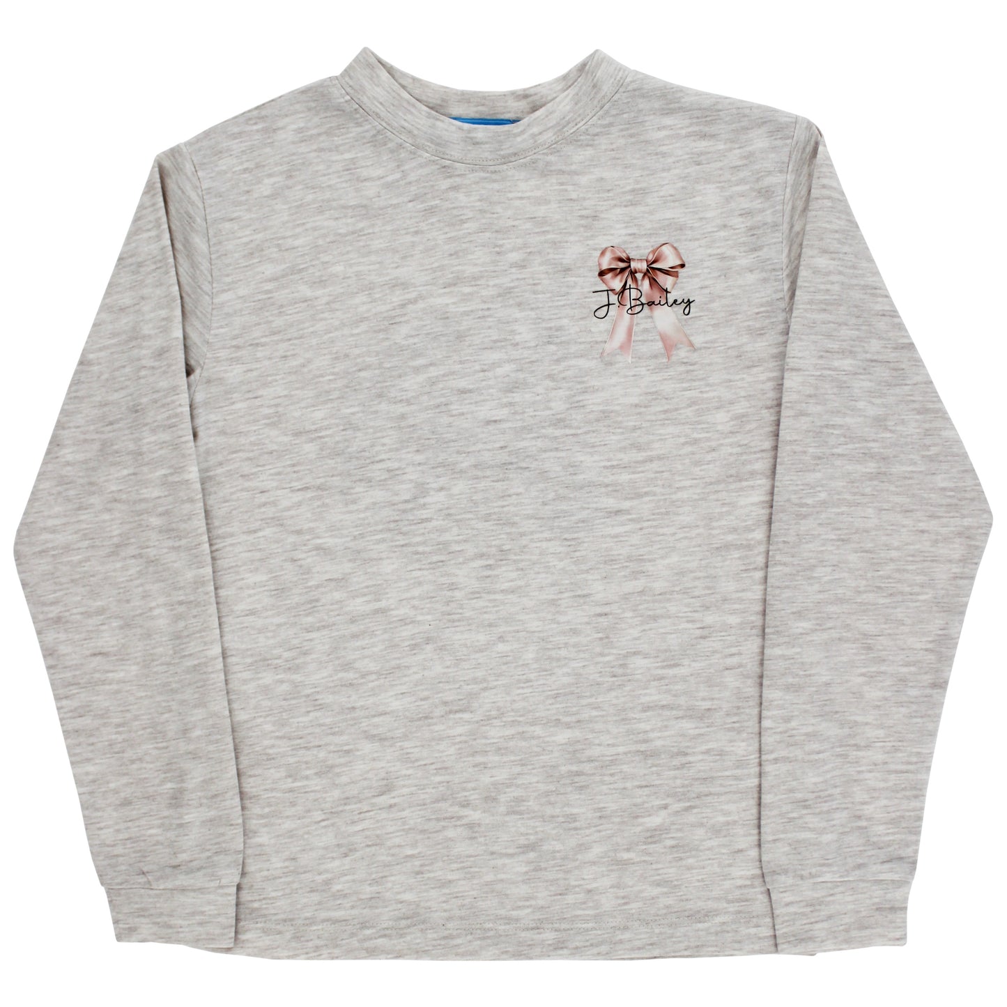 L/S GIRLS LOGO TEE-HORSE/OATMEAL