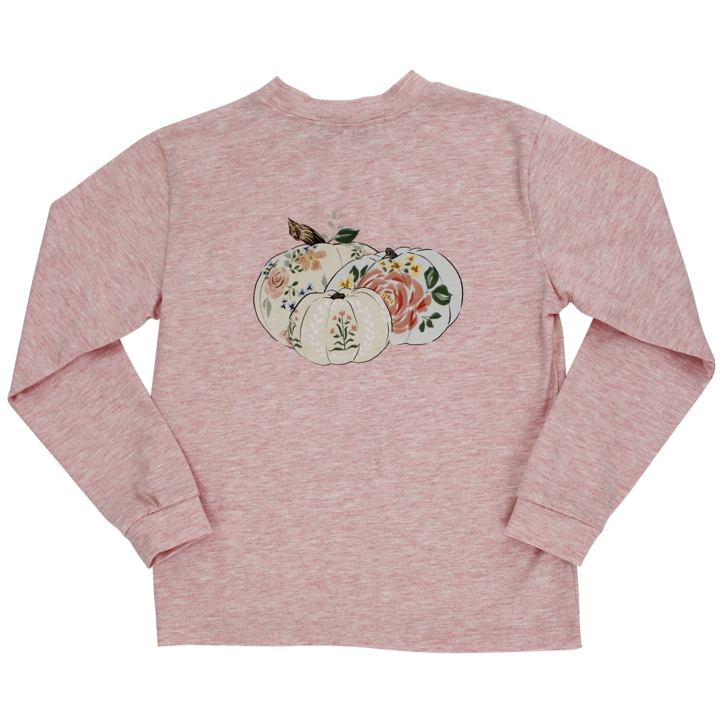 L/S GIRLS LOGO TEE-PUMPKIN/H. RED