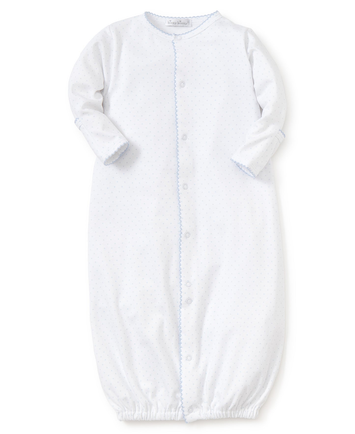 Kissy Dots Print Converter Gown - White/ lt Blue.