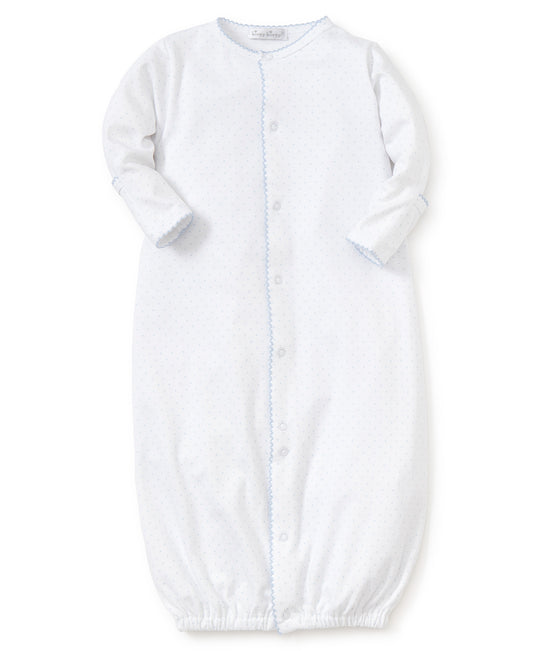 Kissy Dots Print Converter Gown - White/ lt Blue.