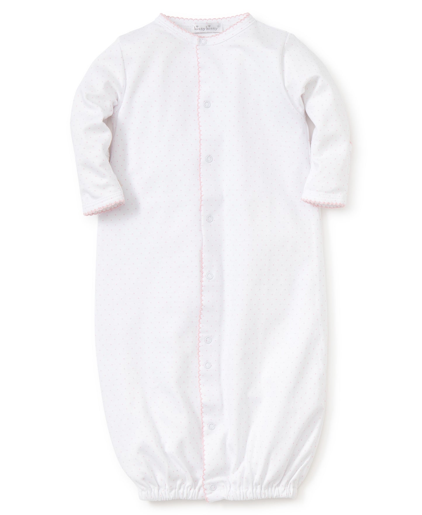 Kissy Dots Print Converter Gown - White/ pink