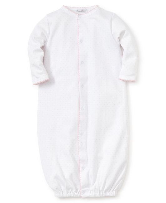 Kissy Dots Print Converter Gown - White/ pink